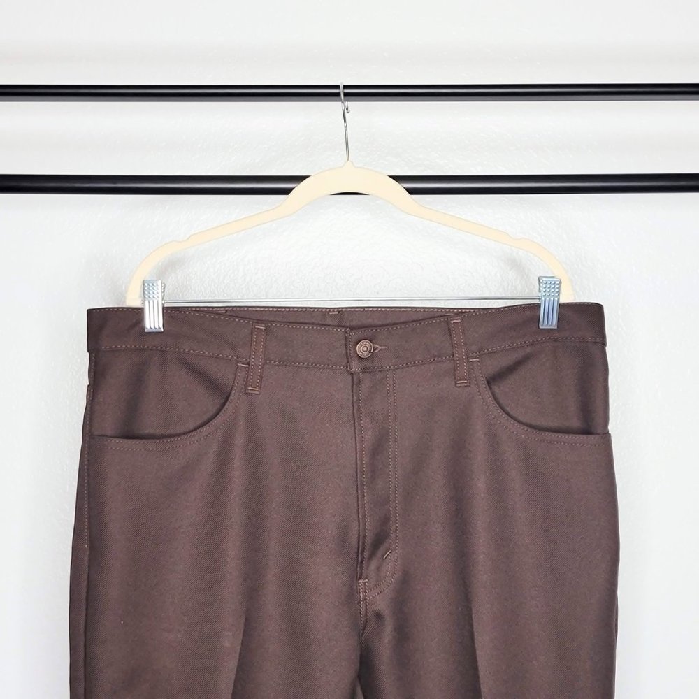 Levi's 517 Men's Vintage Y2K Brown Polyester Bootcut Pants Size 38 - Picture 2 of 10